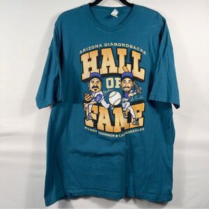 Tultex SGA Teal Randy Johnson & Luis Gonzalez Hall of Fame Graphic Tee 0707